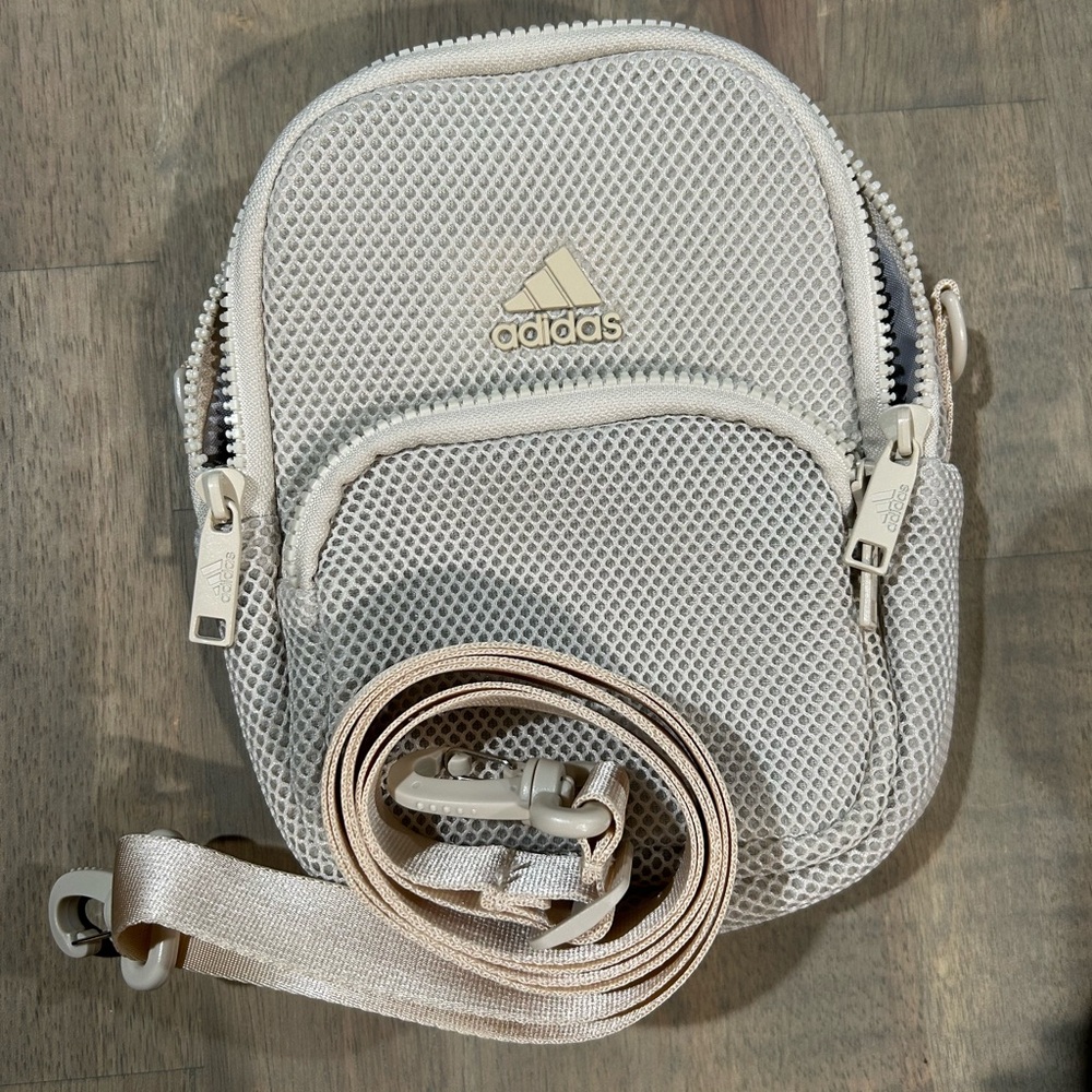 Adidas Beige Mesh Mini Backpack